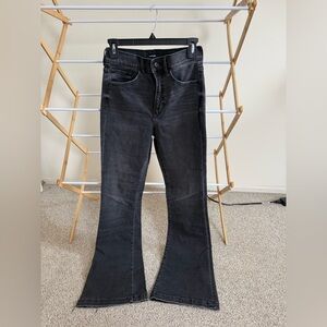 Express Dark Gray Flare Jeans